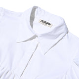 AVAVAV SHORT SLEEVE PUFF SHIRT DRESS WHITE