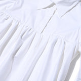AVAVAV SHORT SLEEVE PUFF SHIRT DRESS WHITE