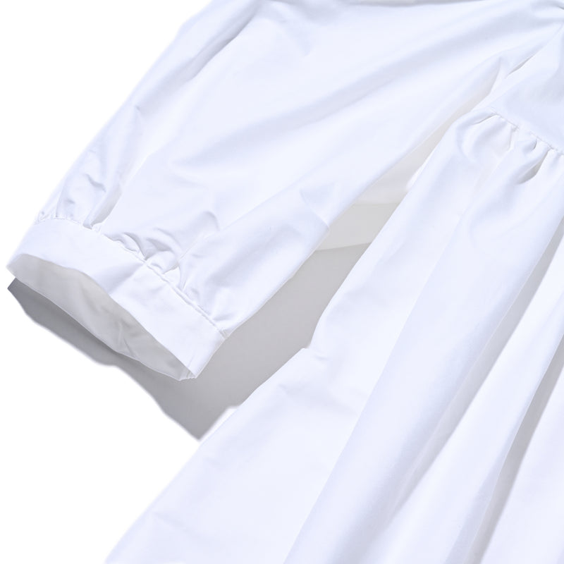 AVAVAV SHORT SLEEVE PUFF SHIRT DRESS WHITE