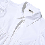 AVAVAV SHORT SLEEVE PUFF SHIRT DRESS WHITE