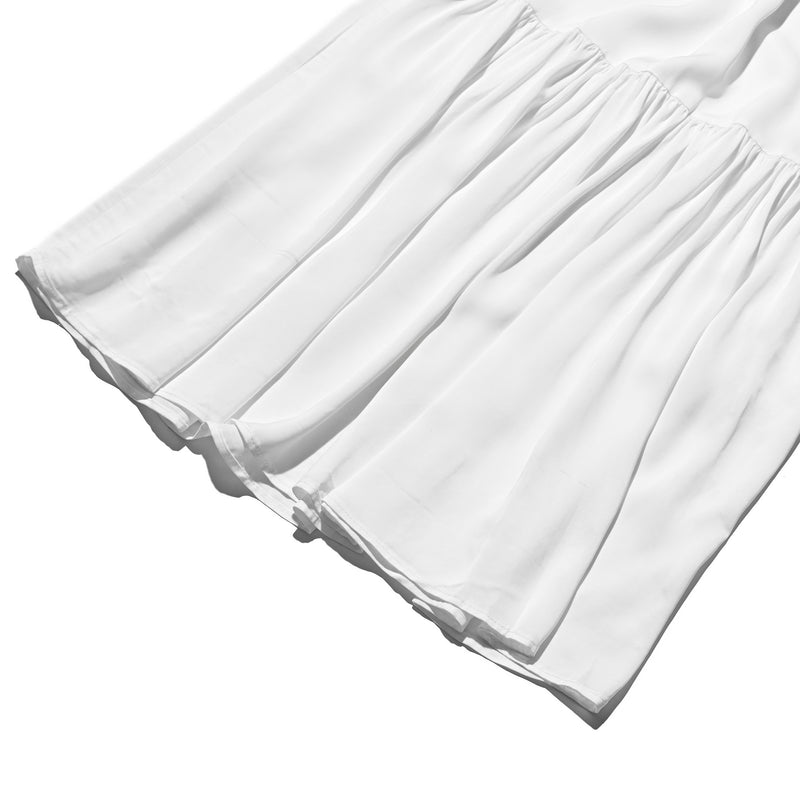 AVAVAV LONG V-NECK FLUID DRESS WHITE