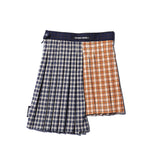 CRANK PLEATS MULTI CHECK ASYMMETRIC SKIRT