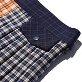 CRANK PLEATS MULTI CHECK ASYMMETRIC SKIRT