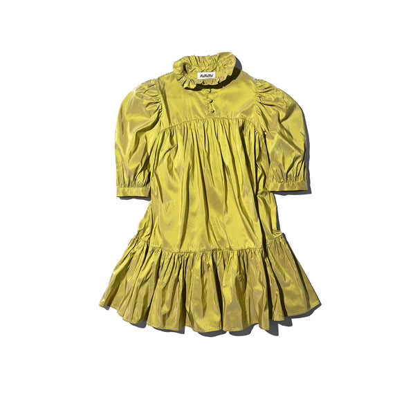 AVAVAV MINI RUFFLE DRESS SHORT SLEEVE GOLD