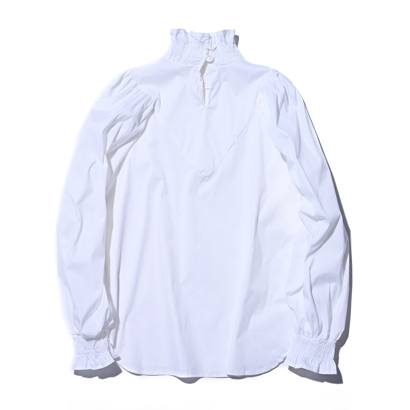 AVAVAV SMOCK RUFFLE BLOUSE WHITE