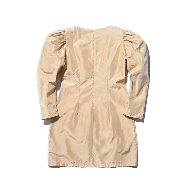 AVAVAV ROUND NECK PUFFY DRESS BEIGE