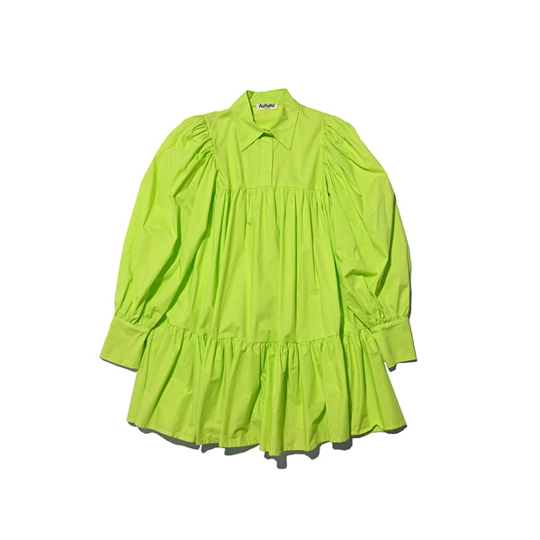 AVAVAV PUFF SHIRT DRESS NEON GREEN