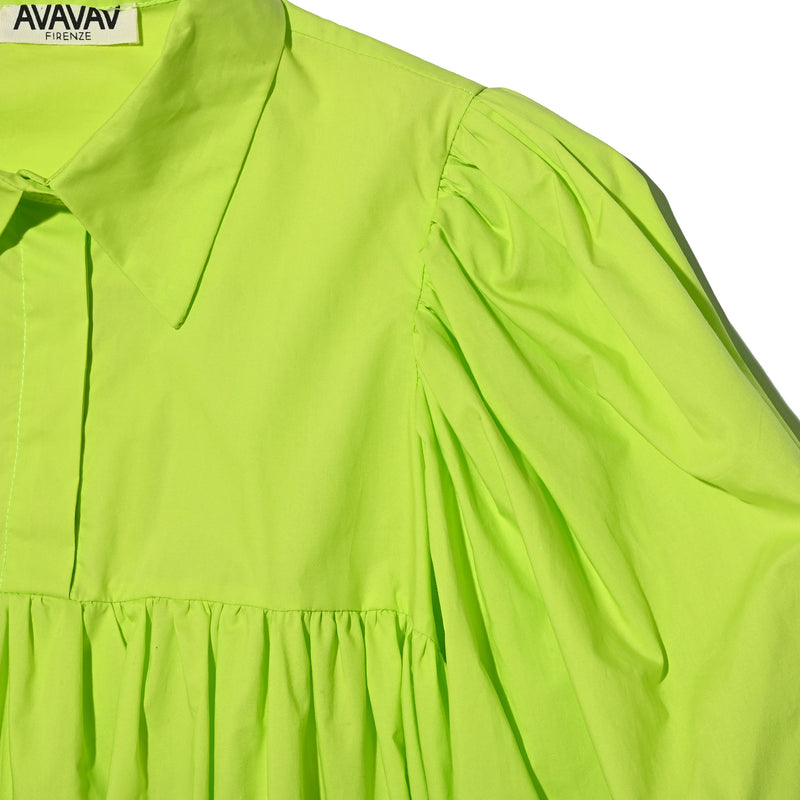 AVAVAV PUFF SHIRT DRESS NEON GREEN