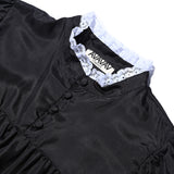 AVAVAV MIDI RUFFLE LACE COLLAR DRESS BLACK