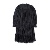 AVAVAV MIDI RUFFLE LACE COLLAR DRESS BLACK