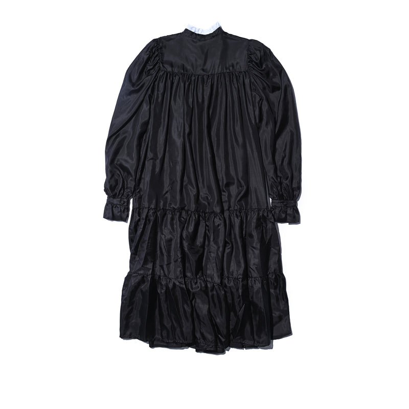 AVAVAV MIDI RUFFLE LACE COLLAR DRESS BLACK