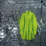 AVAVAV PUFF SHIRT DRESS NEON GREEN