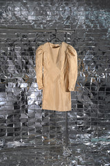 AVAVAV ROUND NECK PUFFY DRESS BEIGE