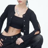 SSERPE TREE FRUIT CROP CARDIGAN BLACK