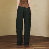 SETSETSET SUMMER COTTON CARGO PANTS GREEN