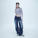 SSERPE LIQUID METAL MESH CROP TEE MULTI