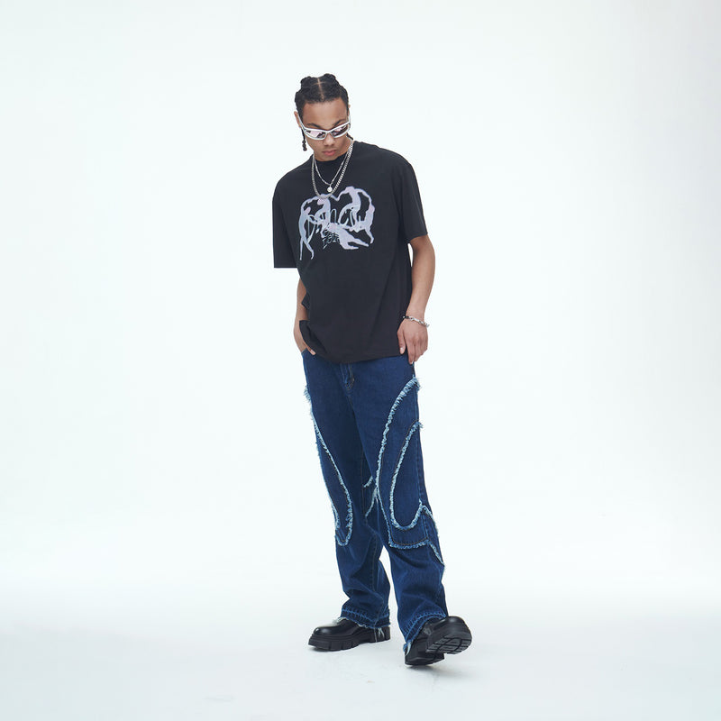 SSERPE DANCE OUR LOVE HALF SLEEVE TEE BLACK
