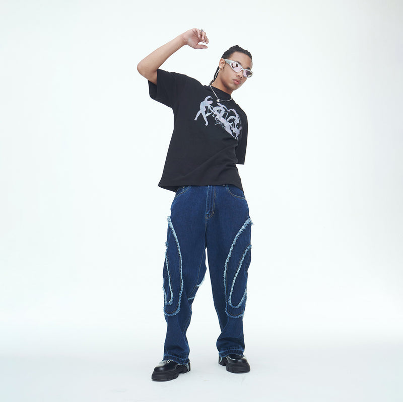 SSERPE DANCE OUR LOVE HALF SLEEVE TEE BLACK