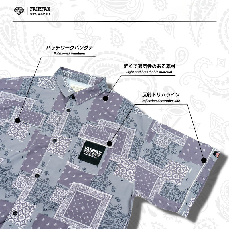 FAIRFAX PATCHWORK BANDANA SHIRT GREY