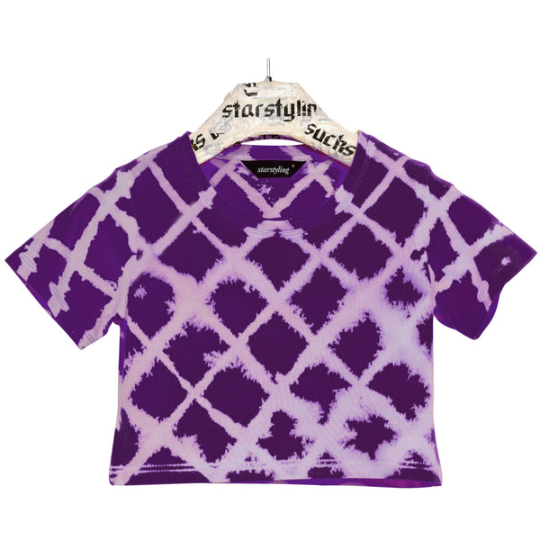 STARSTYLING FENCE CROPPED T-SHIRT PURPLE