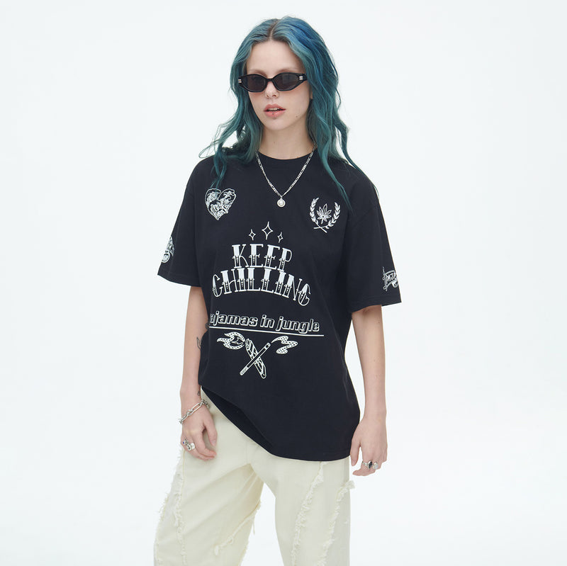 SSERPE KEEP CHILLING HALF SLEEVE TEE BLACK