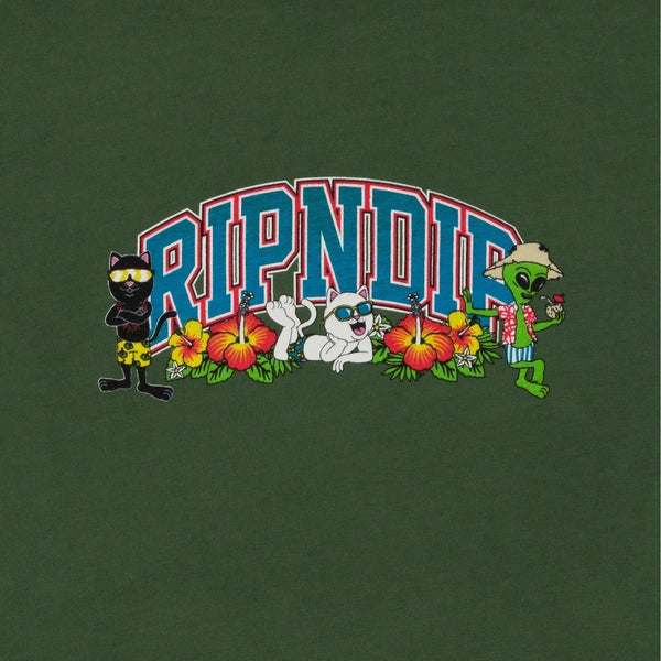 RIPNDIP SUMMER FRIENDS CROPPED TANK OLIVE