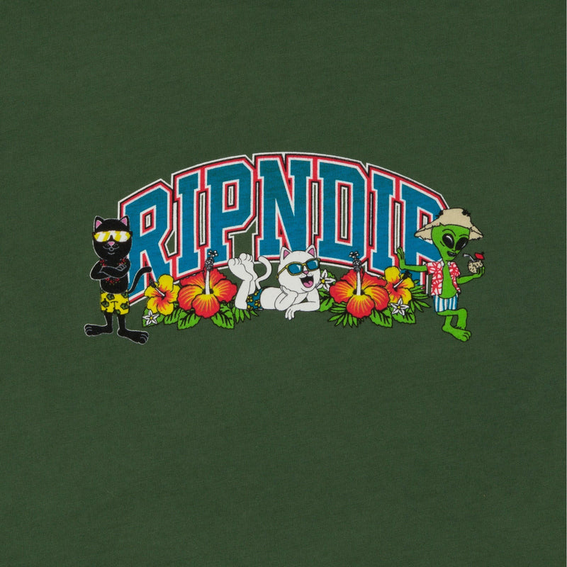 RIPNDIP SUMMER FRIENDS CROPPED TANK OLIVE