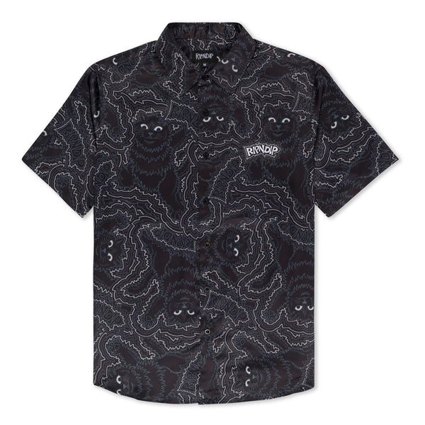 RIPNDIP BIG PUSSY ENERGY BUTTON UP BLACK MULTI