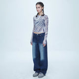 SSERPE LIQUID METAL MESH CROP TEE MULTI