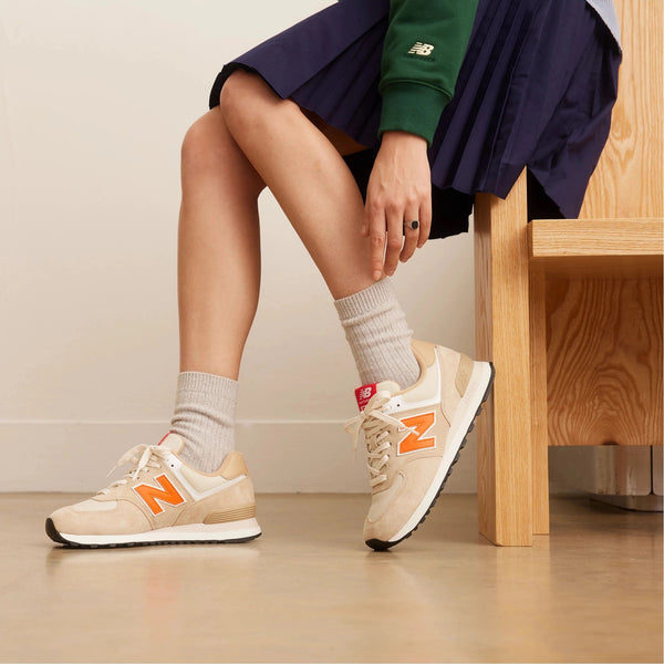 NEW BALANCE 574 BONE WITH ORANGE U574HBO