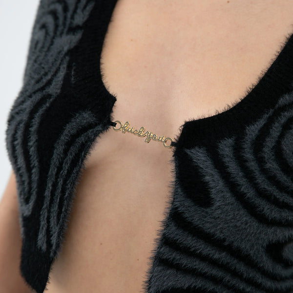 RIPNDIP HYPNOTIC OPEN FRONT CROP TOP BLACK MULTI