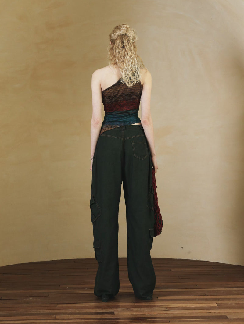 SETSETSET ASYMMETRIC KNIT TOP MULTI