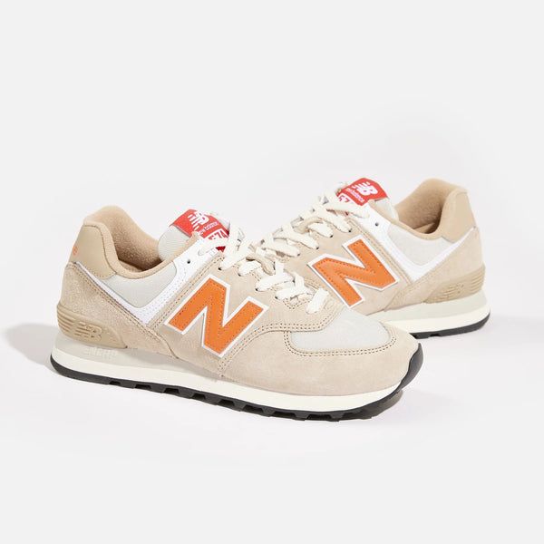 NEW BALANCE 574 BONE WITH ORANGE U574HBO