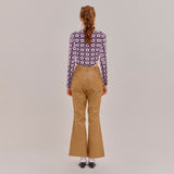 SETSETSET FLOWER KINT CROP CARDIGAN PURPLE