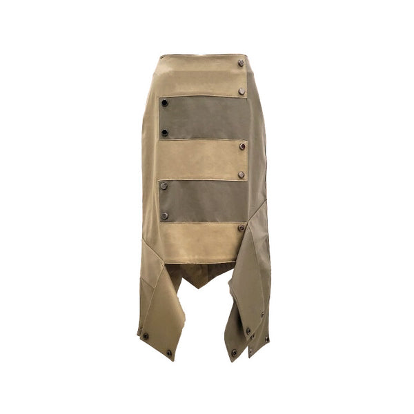 SETSETSET CROSSOVER CUTTING SKIRT BEIGE