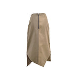 SETSETSET CROSSOVER CUTTING SKIRT BEIGE