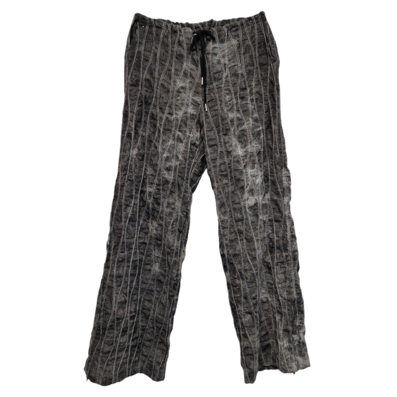 SETSETSET OVERFIT UNIQUE DENIM SHIRRING PANTS GRAY