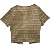 SETSETSET KNIT SHORT SLEEVE CROP CARDIGAN BROWN