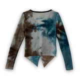 SETSETSET WATERCOLOR KNIT CUTTING CARDIGAN BLUE