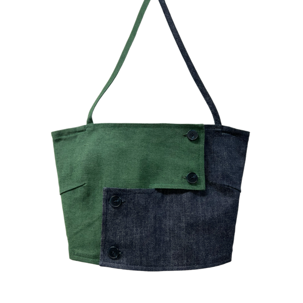 SETSETSET SIGNATURE CROSSOVER DENIM TANK TOP GREEN