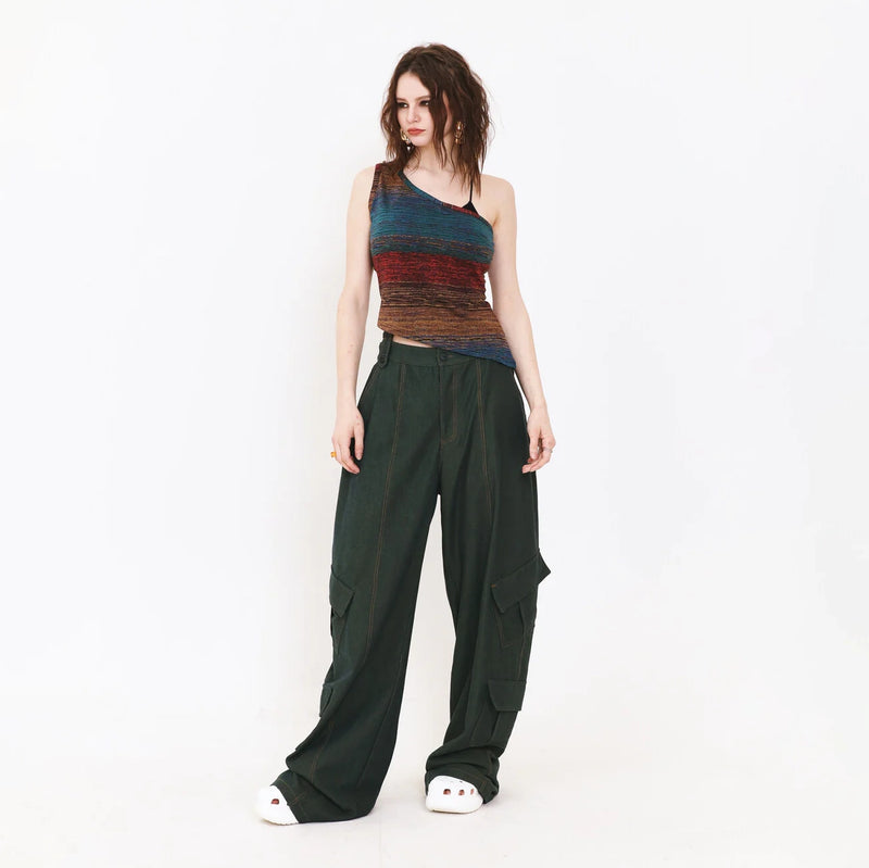 SETSETSET ASYMMETRIC KNIT TOP MULTI