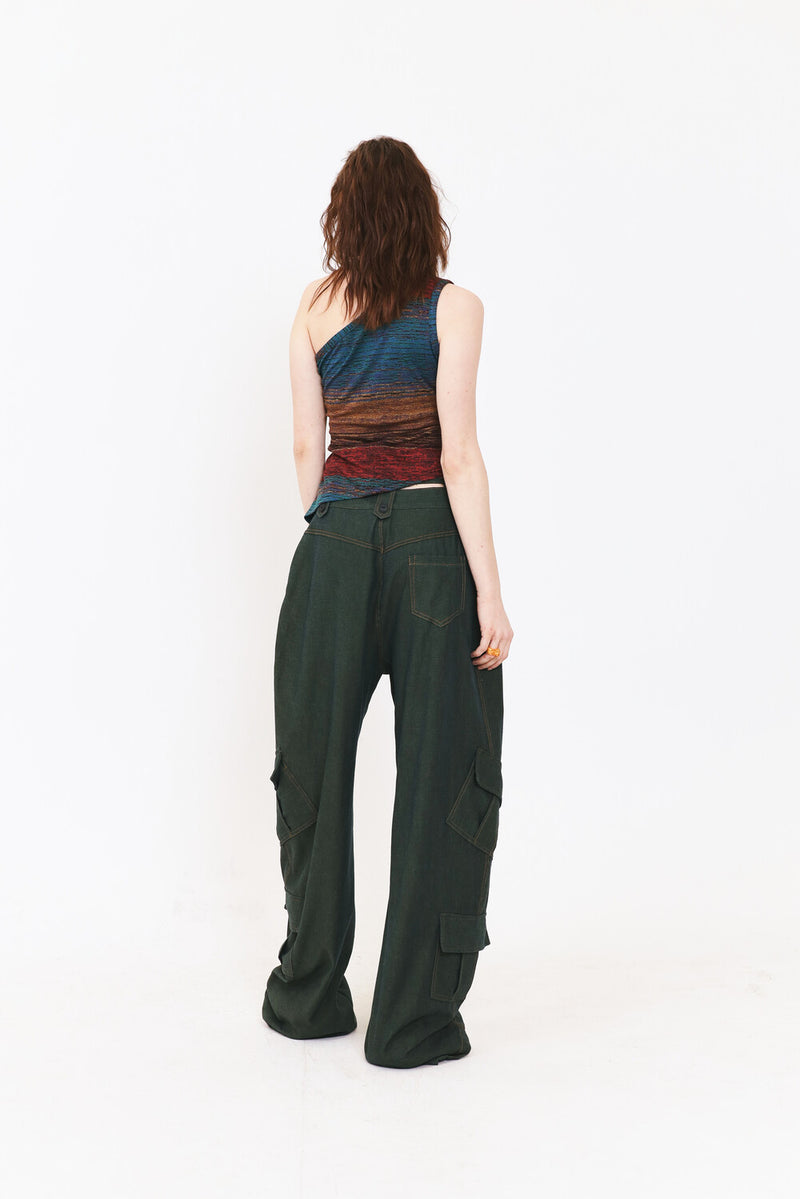 SETSETSET ASYMMETRIC KNIT TOP MULTI