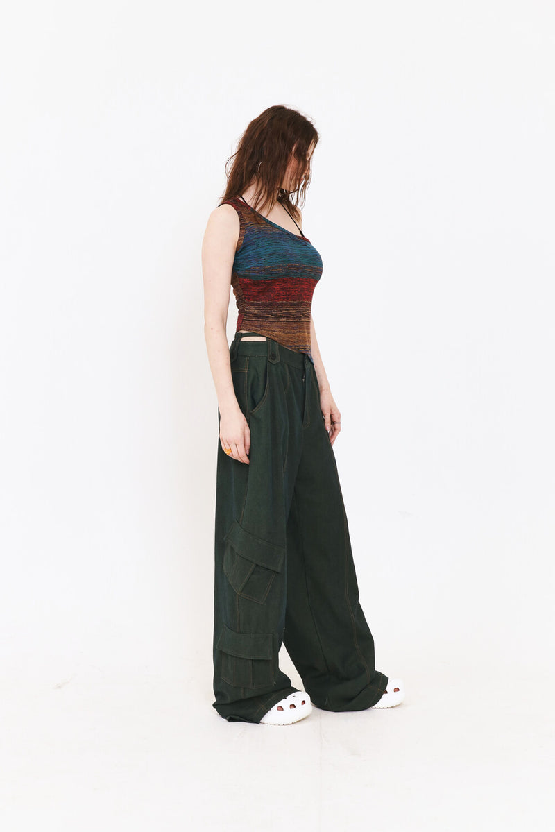 SETSETSET ASYMMETRIC KNIT TOP MULTI