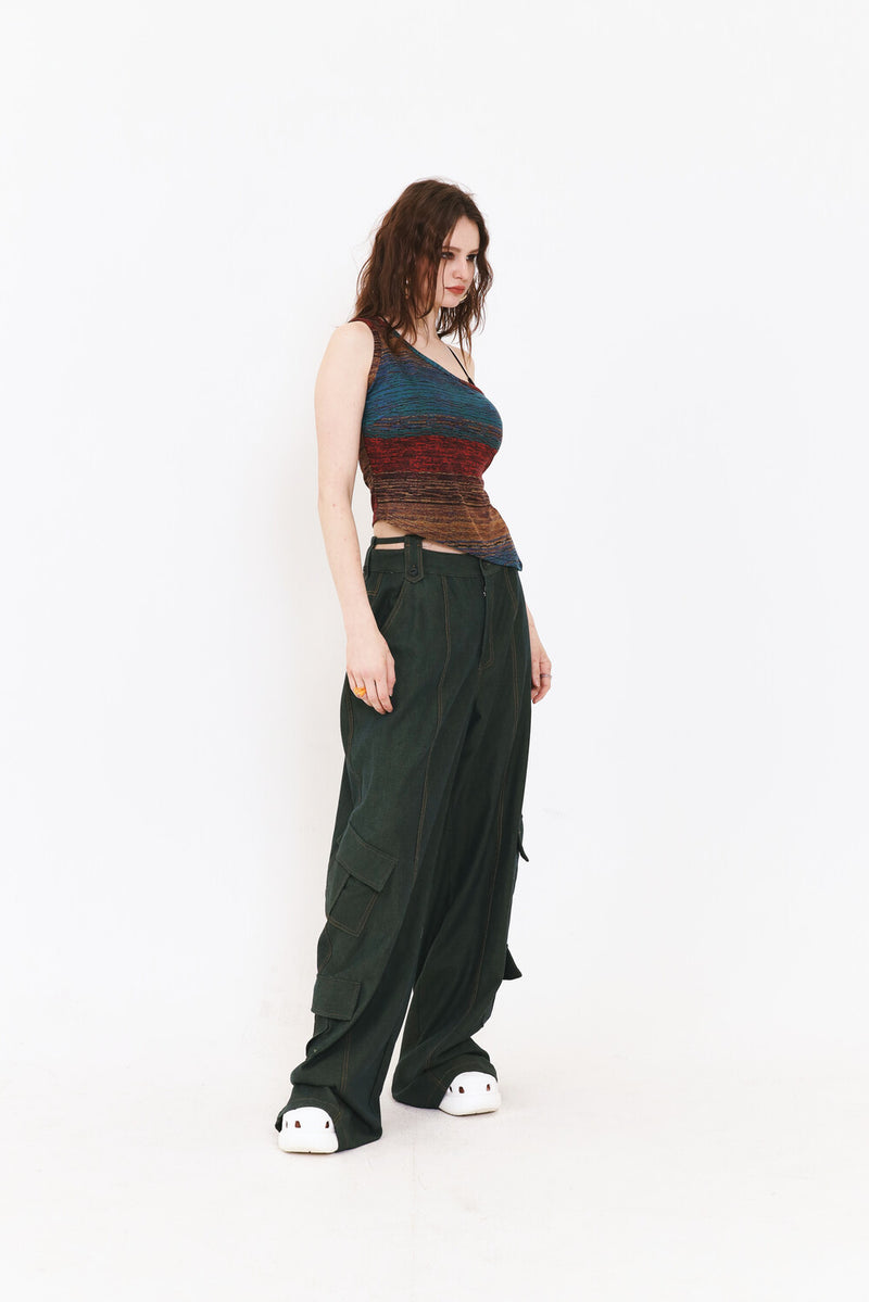 SETSETSET ASYMMETRIC KNIT TOP MULTI