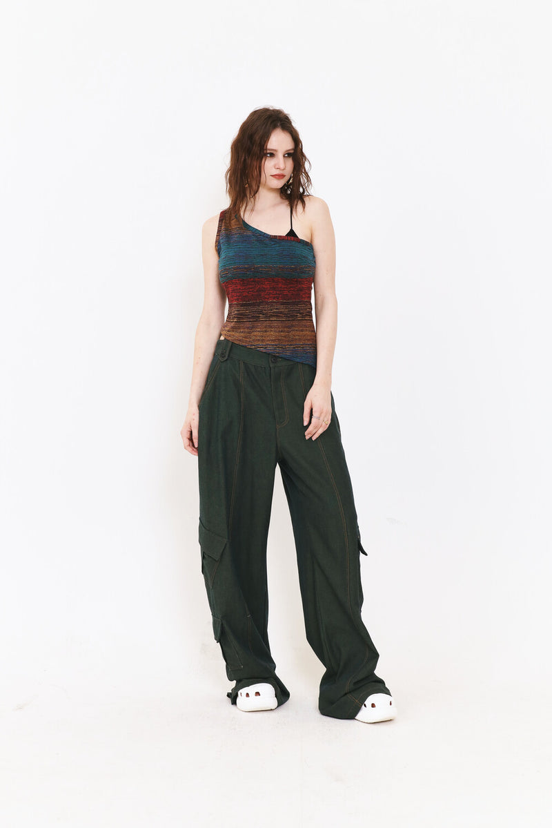 SETSETSET ASYMMETRIC KNIT TOP MULTI