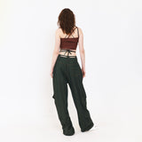 SETSETSET SUMMER COTTON CARGO PANTS GREEN