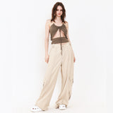 SETSETSET SUMMER COTTON CARGO PANTS BEIGE