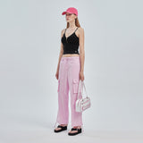 CRANK COTTON WAX CARGO SIDE PANTS PINK
