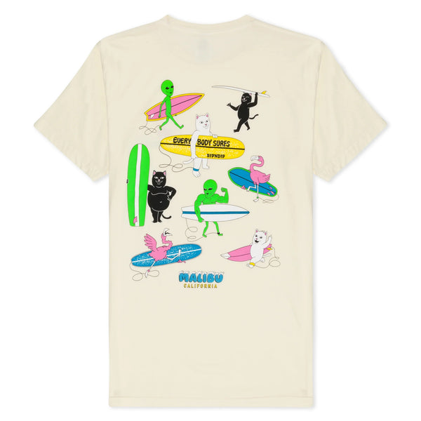 RIPNDIP EVERYBODY SURFS TEE WHITE