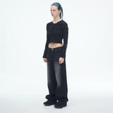 SSERPE TREE FRUIT CROP CARDIGAN BLACK